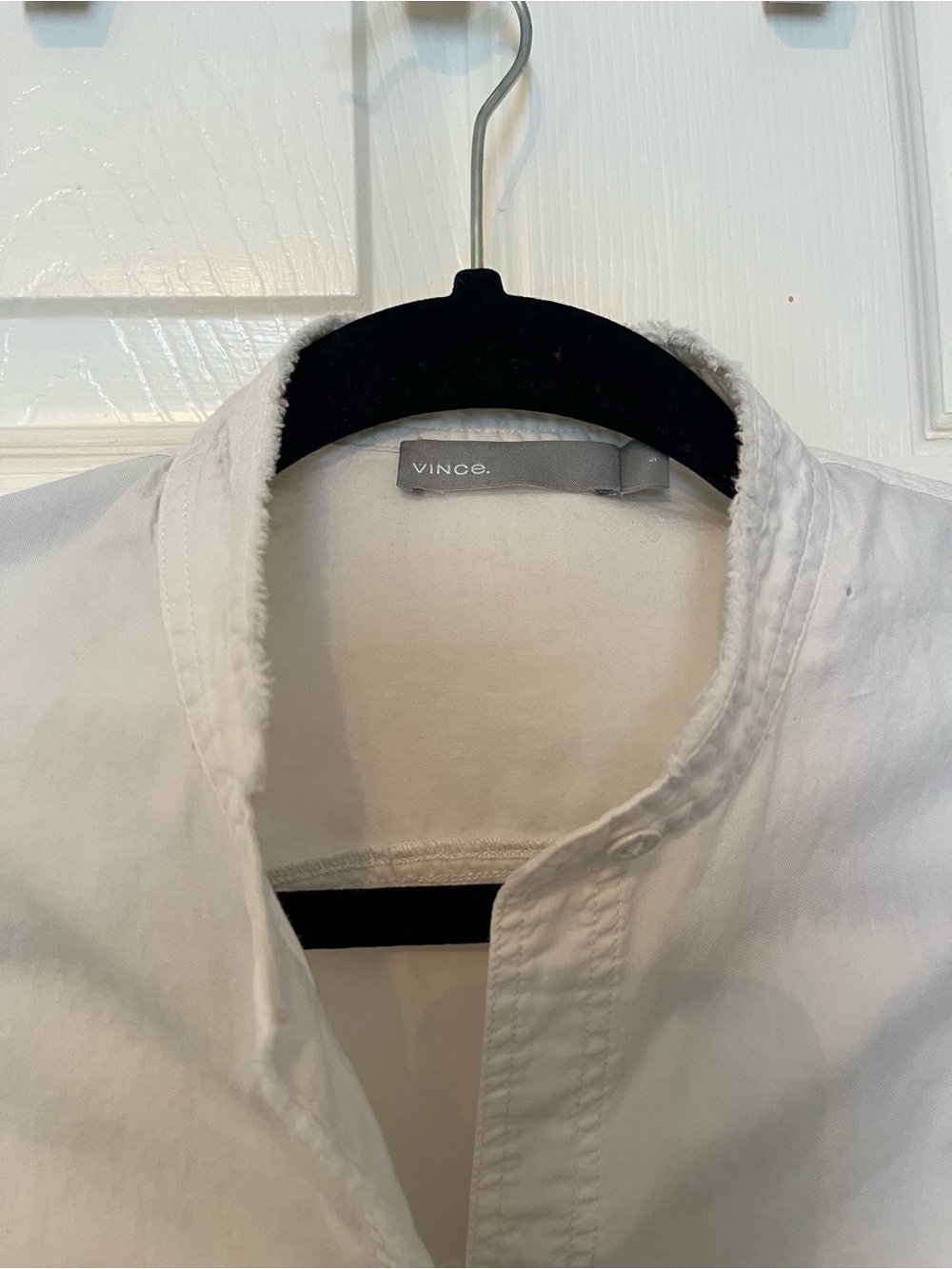Vince White Long-Sleeve Button Shirt Small Cotton Silk - Picture 3 of 6